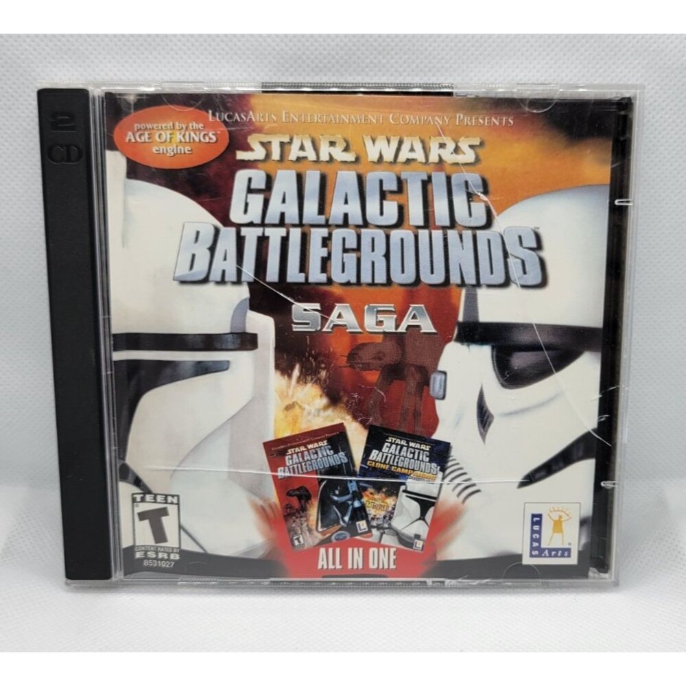 Star Wars Galactic Battlegrounds Saga Jewel Case (PC: Windows Disc 1/2, 2004)
